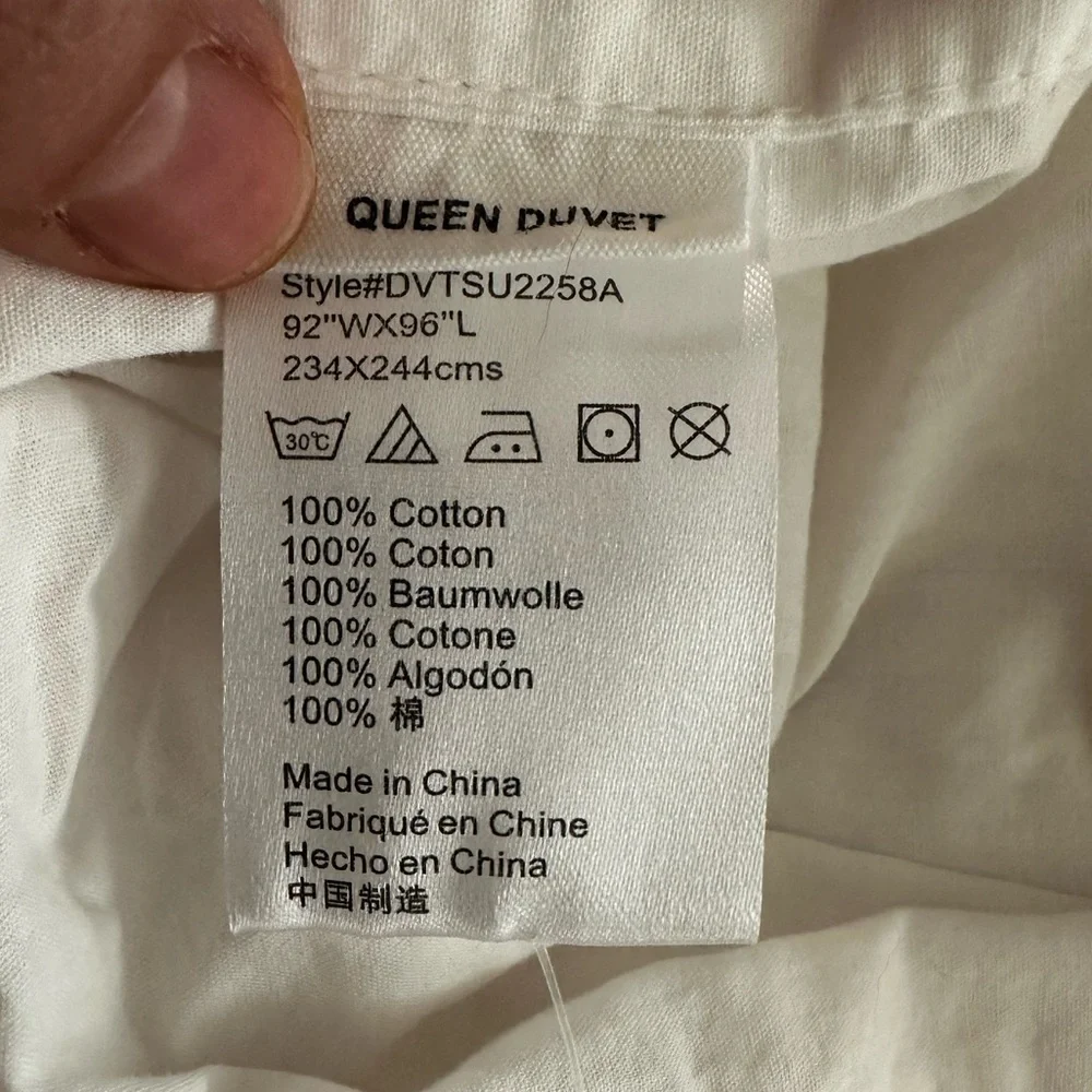 Anthropologie Embroidered Floral Cream Duvet Buttons DVTSU2258A Queen 2